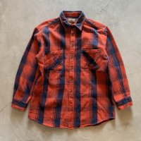 【L/XL】ST JOHN'S BAY 長袖ヘビーネルシャツ 紺赤チェック■ビンテージ オールド レトロ アメリカ古着 90s-2000s