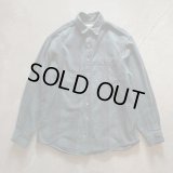 【M/L】Eddie Bauer 長袖ヘビーネルシャツ 緑黒チェック■ビンテージ オールド レトロ アメリカ古着 90s-2000s エディーバウアー