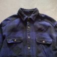 画像2: 【L/XL】FIELDN' FOREST 長袖ヘビーネルシャツ 紺黒ブロックチェック■ビンテージ オールド レトロ アメリカ古着 90s-2000s (2)
