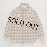【XL/XXL】USA製 BEMIDJI ビッグサイズ 長袖ウールシャツ オレンジ×黒チェック■ビンテージ オールド アメリカ古着 ベミジ ネルシャツ