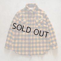 【XL/XXL】USA製 BEMIDJI ビッグサイズ 長袖ウールシャツ オレンジ×黒チェック■ビンテージ オールド アメリカ古着 ベミジ ネルシャツ