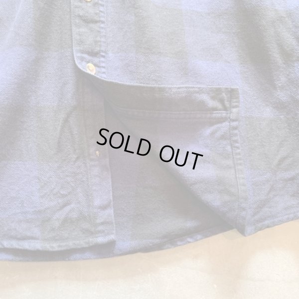 画像4: 【L/XL】FIELDN' FOREST 長袖ヘビーネルシャツ 紺黒ブロックチェック■ビンテージ オールド レトロ アメリカ古着 90s-2000s