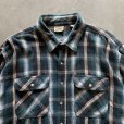 画像2: 【3XL】90s Five Brother 長袖ヘビーネルシャツ 緑チェック■ビンテージ オールド アメリカ古着 USA製 ファイブブラザー ビッグサイズ (2)