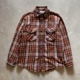 画像1: 【M/L】70s-80s USA製 Mr.Leggs 長袖ヘビーネルシャツ えんじ色チェック■ビンテージ オールド レトロ アメリカ古着 (1)