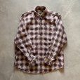 画像5: 【M/L】Woolrich 長袖ネルシャツ ベージュチェック×総柄■ビンテージ オールド レトロ アメリカ古着 ウールリッチ 90s-2000s (5)