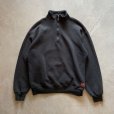 画像1: 【L】90s USA製 Russell Athletic ハーフジップ スウェット ブラック 黒無地■ビンテージ オールド アメリカ古着 トレーナー ラッセル (1)