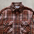 画像2: 【M/L】70s-80s USA製 Mr.Leggs 長袖ヘビーネルシャツ えんじ色チェック■ビンテージ オールド レトロ アメリカ古着 (2)