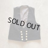 【L/XL】ドイツ製 FHB 太畝コーデュロイ ロガーベスト ブラック 黒無地■ビンテージ オールド レトロ ヨーロッパ古着 ユーロ