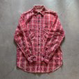 画像8: 【S】ボロ 50s PENNEY'S 長袖プリントネルシャツ 赤チェック■ビンテージ オールド レトロ アメリカ古着 ぺニーズ プリネル ライトネル (8)
