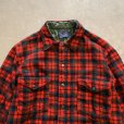 画像2: 【S】50s-60s USA製 PENDLETON 長袖ウールシャツ 赤チェック■ビンテージ オールド レトロ アメリカ古着 ペンドルトン ラウンド (2)