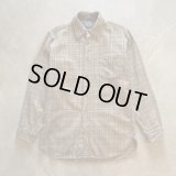 【M/L】70s USA製 PENDLETON 長袖ウールシャツ ベージュチェック■ビンテージ オールド レトロ アメリカ古着 ペンドルトン ラウンド