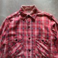 画像2: 【S】ボロ 50s PENNEY'S 長袖プリントネルシャツ 赤チェック■ビンテージ オールド レトロ アメリカ古着 ぺニーズ プリネル ライトネル (2)