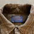 画像4: 【M/L】70s USA製 PENDLETON 長袖ウールシャツ ベージュチェック■ビンテージ オールド レトロ アメリカ古着 ペンドルトン ラウンド (4)