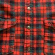 画像4: 【S】50s-60s USA製 PENDLETON 長袖ウールシャツ 赤チェック■ビンテージ オールド レトロ アメリカ古着 ペンドルトン ラウンド (4)
