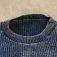画像3: 【S/M or Ladies】UNKNOWN インディゴ コットンニット セーター 青無地■ビンテージ オールド アメリカ古着 90s レディース 短丈 (3)