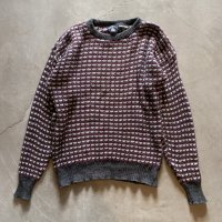 【M/L】USA製 boat house row ローゲージ コットンニット セーター 紫ミックス■ビンテージ オールド アメリカ古着 90s