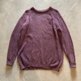 【L/XL】アイルランド製 A.S.Cooper ウールセーター ニット パープル 紫■ビンテージ オールド アメリカ古着 ユーロ メランジ