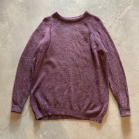 【L/XL】アイルランド製 A.S.Cooper ウールセーター ニット パープル 紫■ビンテージ オールド アメリカ古着 ユーロ メランジ