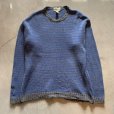 画像1: 【XL】Eddie Bauer コットンニット セーター ブルー×グレー ボーダー■ビンテージ オールド アメリカ古着 90s-2000s エディーバウアー (1)