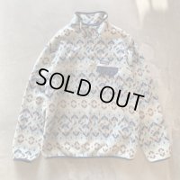 【M/L】patagonia スナップT プルオーバー シンチラフリース 総柄■アメリカ古着 パタゴニア