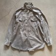 画像1: 【L/XL 16 1/2】60s-70s USA製 Lee マチ付き 長袖ワークシャツ グレー■ビンテージ オールド アメリカ古着 チェトパ コットン (1)