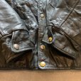 画像5: 【XL】70s-80s UNKNWON オールレザージャケット スタジャン ネイビー■ビンテージ レトロ アメリカ古着 革ジャン 襟付き カナダ製 (5)