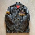 画像4: 【XL】70s-80s UNKNWON オールレザージャケット スタジャン ネイビー■ビンテージ レトロ アメリカ古着 革ジャン 襟付き カナダ製 (4)