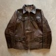 画像1: 【S/M】50s WINDWARD ホースハイド レザージャケット 茶■ビンテージ レトロ アメリカ古着 40s 馬 革ジャン スポジャケ (1)