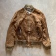画像1: 【S】70s HOWARD'S スエードレザージャケット ブラウン 茶■ビンテージ レトロ アメリカ古着 60s ジップアップ 革ジャン MA-1 (1)