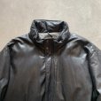 画像2: 【XL/XXL】80s-90s Eddie Bauer オールレザー グースダウンジャケット ブラック 黒■ビンテージ アメリカ古着 革ジャン エディーバウアー (2)