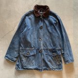 【L】90s ST JOHN'S BAY デニムジャケット カバーオール■ビンテージ オールド アメリカ古着 レディース ライナー 裏地付き