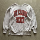 【L】90s-2000s メキシコ製 Champion リバースウィーブ カレッジプリントスウェット ライトグレー■ビンテージ アメリカ古着 チャンピオン