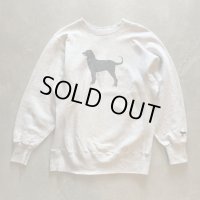 【L/XL】90s USA製 THE BLACK DOG リバースウィーブタイプ スウェット グレー■ビンテージ アメリカ古着 犬 ブラックドッグ トレーナー