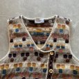 画像2: 【Ladies】イングランド製 Elizabeth Gash ハンドメイド ウール×シルク ニットベスト 総柄■ビンテージ レトロ アメリカ古着 レディース (2)