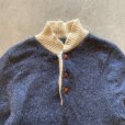 画像2: 【Ladies】NORTHERN ISLES ヘンリーネック ウールセーター ニット 青×生成り色■ビンテージ オールド レトロ アメリカ古着 レディース (2)