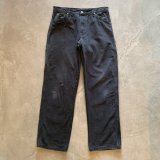 【W34】Dickies ダック地 ペインターパンツ ブラック 黒■オールド アメリカ古着 ディッキーズ ワークウェア No.1