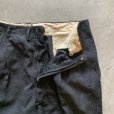 画像3: 【W33】50s-60s UNKNOWN 2タック ウールスラックスパンツ ブラック 黒ストライプ■ビンテージ オールド レトロ アメリカ古着 ロカビリー (3)
