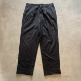 【W33】50s-60s UNKNOWN 2タック ウールスラックスパンツ ブラック 黒ストライプ■ビンテージ オールド レトロ アメリカ古着 ロカビリー