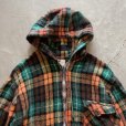 画像2: 【Ladies or S】カナダ製 harmony ウールジャケット オレンジチェック■ビンテージ オールド レトロ アメリカ古着 ジップパーカー (2)