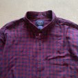 画像2: 【L/XL】90s GAP 長袖ボタンダウンシャツ ライトネルシャツ 紺×えんじ ギンガムチェック■ビンテージ オールドギャップ アメリカ古着 (2)