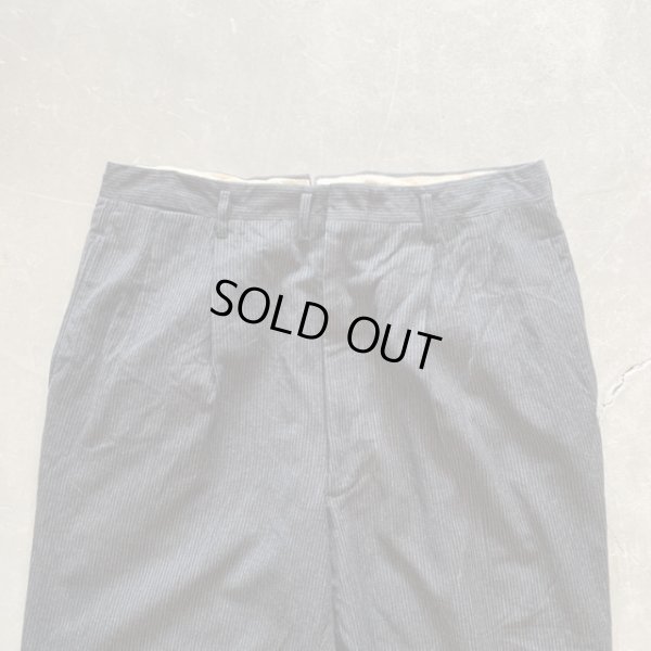 画像2: 【W33】50s-60s UNKNOWN 2タック ウールスラックスパンツ ブラック 黒ストライプ■ビンテージ オールド レトロ アメリカ古着 ロカビリー