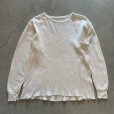 画像1: 【L/XL】UNKNOWN オールコットン サーマルシャツ 白 生成り■ビンテージ アメリカ古着 USA製 アンダーウェア インナー ロンT ハニカム (1)