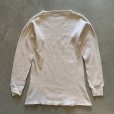 画像7: 【M/L】USA製 J.E.MORGAN オールコットン サーマルシャツ 白 生成り■ビンテージ アメリカ古着 アンダーウェア インナー ロンT ワッフル (7)