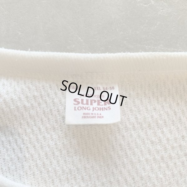 画像3: 【2XL/3XL】USA製 SUPER LONG JOHNS 綿ポリ サーマルシャツ 白 生成り■ビンテージ アメリカ古着 アンダーウェア インナー ロンT ハニカム