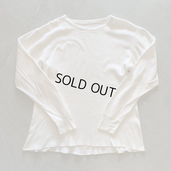 画像4: 【L/XL】UNKNOWN オールコットン サーマルシャツ 白 生成り■ビンテージ アメリカ古着 USA製 アンダーウェア インナー ロンT ハニカム