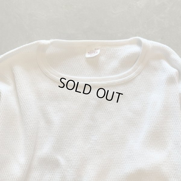 画像2: 【XL/2XL】USA製 SUPER LONG JOHNS 綿ポリ サーマルシャツ 白 生成り■ビンテージ アメリカ古着 アンダーウェア インナー ロンT ハニカム