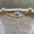 画像2: 【M/L】USA製 J.E.MORGAN オールコットン サーマルシャツ 白 生成り■ビンテージ アメリカ古着 アンダーウェア インナー ロンT ワッフル (2)