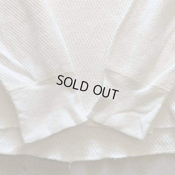 画像5: 【L/XL】UNKNOWN オールコットン サーマルシャツ 白 生成り■ビンテージ アメリカ古着 USA製 アンダーウェア インナー ロンT ハニカム