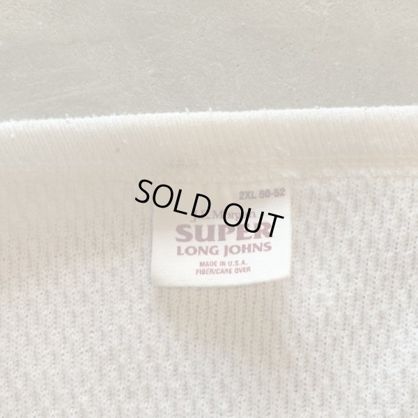 画像3: 【XL/2XL】USA製 SUPER LONG JOHNS 綿ポリ サーマルシャツ 白 生成り■ビンテージ アメリカ古着 アンダーウェア インナー ロンT ハニカム