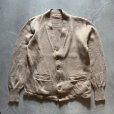 画像1: 【S/M】40s-50s PILGRIM ウールニット カーディガン セーター ベージュ 無地■ビンテージ オールド アメリカ古着 ピルグリム (1)